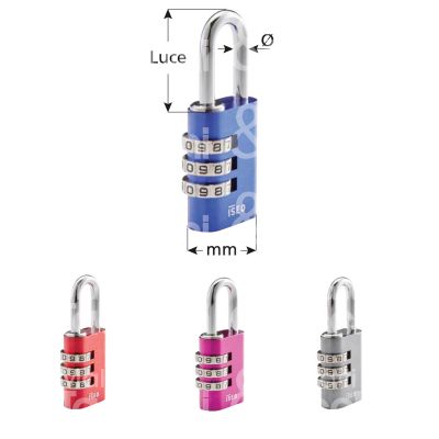 Iseo p0153027g lucchetto a combinazione mm 28,5