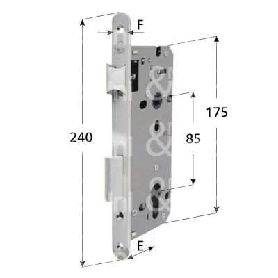 Yale 52x10500s2 serratura patent bordo tondo e 50 int. man. 85 scrocco piÙ catenaccio nichelato satinato