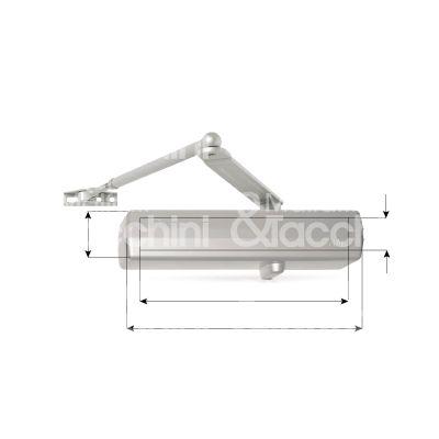 Mab 690n chiudiporta aereodinamico solo corpo nero forza 2÷4 portata kg max 120