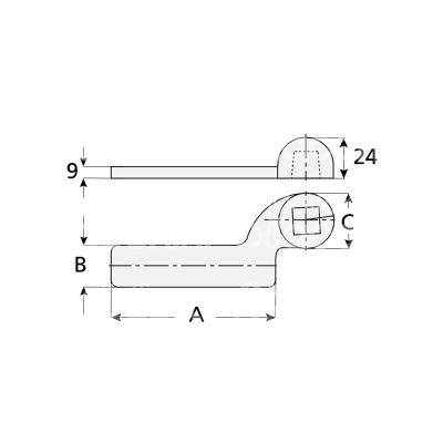 Mab ac1 braccio inferiore dx per chiudiporta a pavimento ottone portata kg max 100