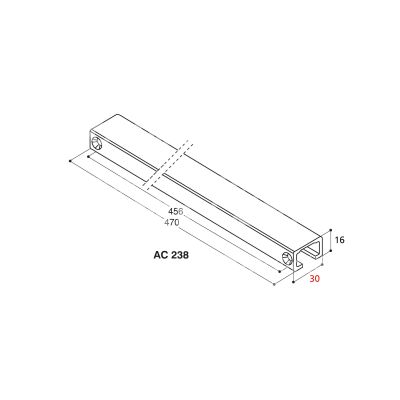 Mab ac238n braccio a slitta per 620/630 nero senza fermo