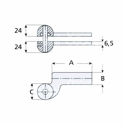 Mab ac7 perno superiore ottone portata kg max 100