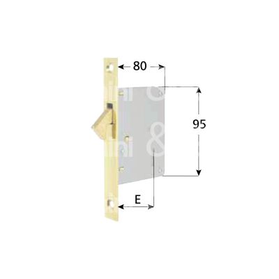 Mg 551600 serratura infilare a gancio rientrante e 60 ambidestra per porte interne ottone lucido foro patent