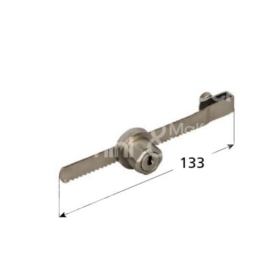 Moia 220335 serratura per cristallo per scorrevole lunghezza mm 133 ambidestra chiave piatta kd rotazione 90° 1 estrazione nichelato