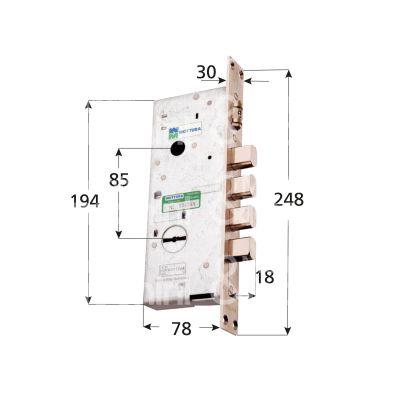 Mottura 72125100fr serratura doppia mappa per blindata laterale e 47 ambidestra 4 catenacci piÙ rullo int. cat. 28