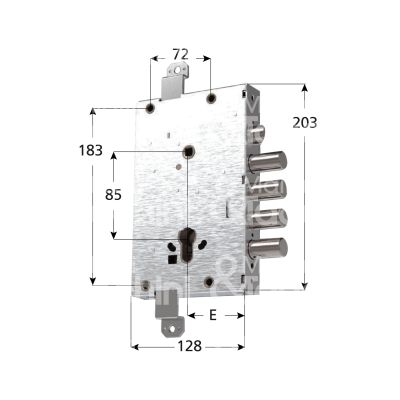 Mottura 82515w700q serratura blindata a cilindro serie rci triplice e 64 ambidestra 3 catenacci piÙ scrocco int. cat. 37 sporg. 3,5