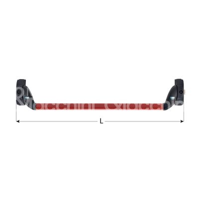 Mottura 86pu53001a maniglione antipanico completo laterale goway push mm 1320 rosso/nero