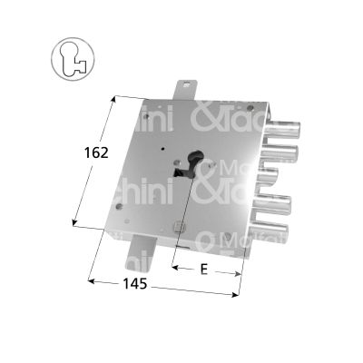 Mottura 89850drd0q serratura blindata a cilindro ad triplice e 65 dx 4 catenacci piÙ scrocco int. cat. 28 sporg. 4,5