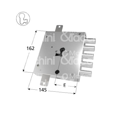 Mottura 89853drd0q serratura blindata a cilindro ad triplice e 65 dx 5 catenacci int. cat. 28 sporg. 4,5
