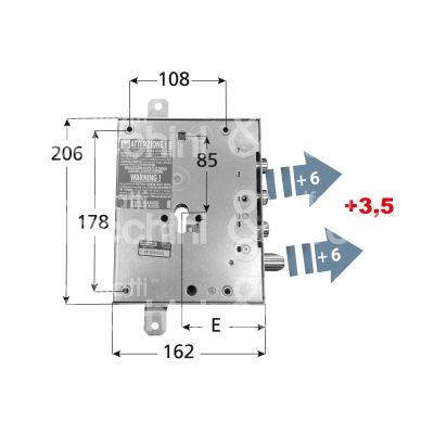 Mottura 89e8571gdq serratura blindata a cilindro greg triplice e 89 dx 3 catenacci piÙ scrocco int. cat. 37 sporg. 6