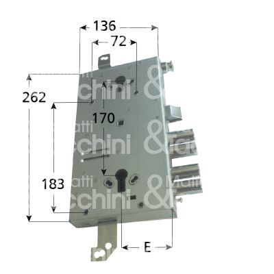 Mottura 89g767w22q serratura blindata a cilindro per gasperotti triplice e 64 ambidestra 4 catenacci piÙ scrocco e limitatore int. cat. 22 sporg. 3,5