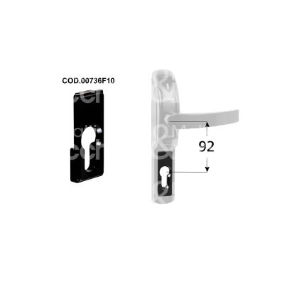 Opera 00736f10 piastra foro sagomato per articolo 40811 int. man. 92 nero