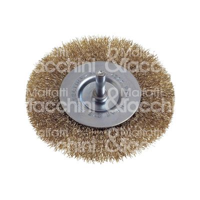 Poggi 46850 spazzola per trapano art. 468.50 forma circolare Ø mm 40 gambo mm 6 filo ondulato acciaio ottonato