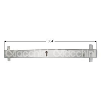 Potent llc1135 spranga orizzontale per basculante ambidestra foro sagomato 4 punti di chiusura misura 500 x 71 x 29