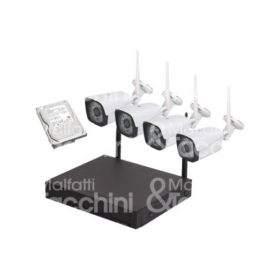 Proxe 455020 kit videosorveglianza 3 megapixel per uso esterno registrazione su hard disk trasmissione wifi