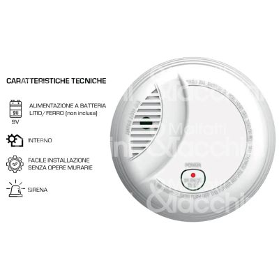 Proxe 710050 rilevatore di fumo per uso interno alimentazione 9v