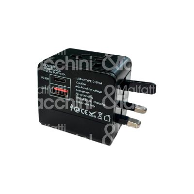 Proxe 722510 adattatore universale da viaggio art. 722510 n prese 6 tensione 100 - 240 v output 6 a nero