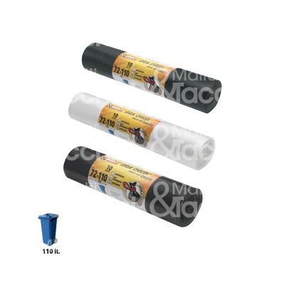 Soragni sp313030 sacco rifiuti con lacci art. sp313/030 indifferenziata misura cm 72 x 110 nero 30 micron litri 110 peso gr.  410 confezione pz 10