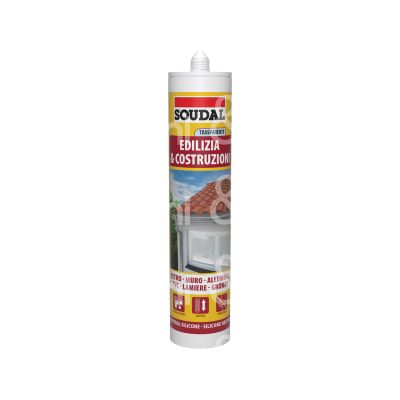 Soudal 121504 sigillante siliconico art. 121504 neutro contenuto ml 300 colore trasparente utilizzo edilizia