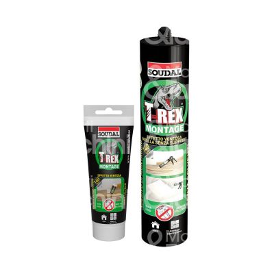 Soudal 155844 colla t-rex montage cartuccia contenuto gr 380 colore bianco utilizzo universale
