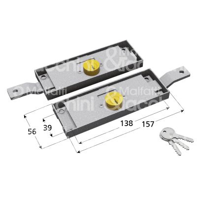 Securemme 2285 serratura per serranda laterale foro tondo / chiave piatta cifratura ka cp