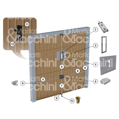 Securemme 2291kit1 kit per basculante a 1 punto di chiusura foro sagomato /
