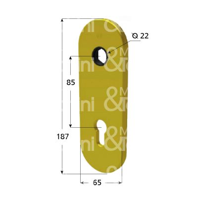 Securemme 4502kf4 placca foro maniglia piÙ cilindro bronzato interasse 85 mm 65 x 187