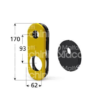 Securemme 4506kol10 placca foro cilindro ottone lucido interasse 93 mm 62 x 170 Ø 46