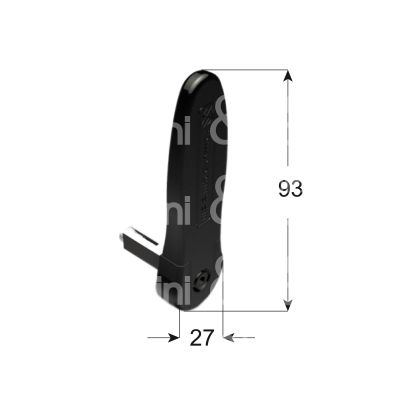 Securemme 5210 maniglia oscillante per serrature extension 93 x 27