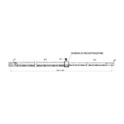 Securemme 5865xzbgh8 asta telescopica di collegamento zincata misura mm 620 ÷ 940 Ø 14