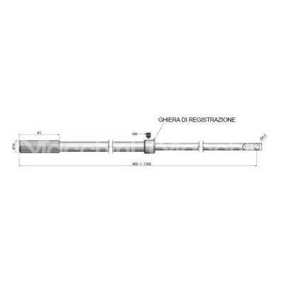 Securemme 5875xzbgh8 asta terminale telescopica zincata misura mm 620 ÷ 820 Ø 14 accessori non compresi