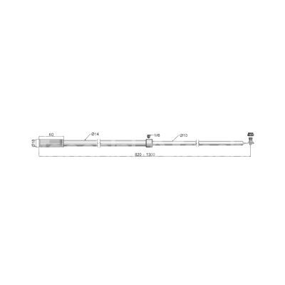 Securemme 5880m8 asta terminale lunga telescopica zincata misura mm 800 ÷ 1300 Ø 14 accessori non compresi