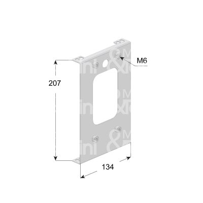 Securemme 7050xzbgs piastra di fissaggio per blindate a cilindro misura mm 206 x 134 x 1,5 ambidestra