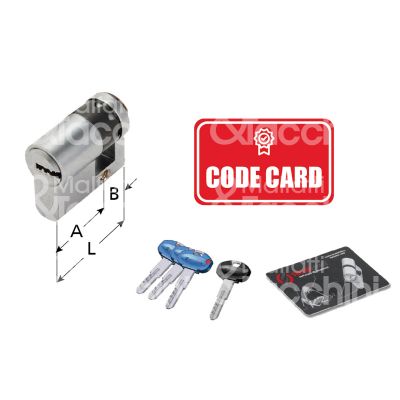 Securemme k20m2510 mezzo cilindro sagomato k2 25 x 10 = 35 mm chiave punzonata cifratura kd cromo satinato
