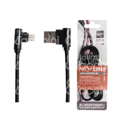 Sf soluzioni blsf127b cavo di carica 90 gradi art. blsf127b attacco usb/lightning nero l mt 1