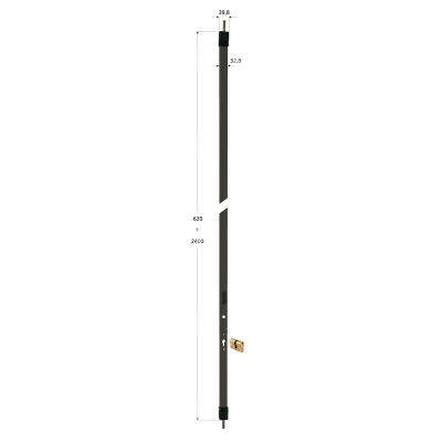 Viro 4008240ne spranga verticale per porta ambidestra foro sagomato 2 punti di chiusura misura 65 ÷ 240