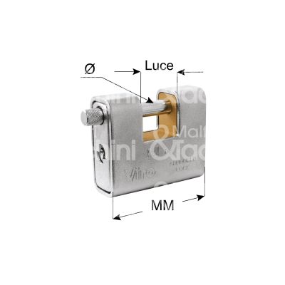 Viro 4016 lucchetto corazzato mm 81 chiave piatta cifratura kd