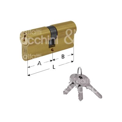 Stv serrature 804200005 cilindro sagomato chiave/chiave 30 x 40 = 70 mm chiave piatta cifratura kd ottone satinato