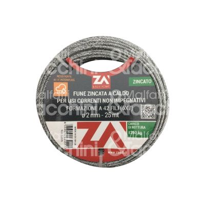Za' fu18a6 fune acciaio zincato art. fu18a6 Ø mm 1,8 - mt 6 n fili 49