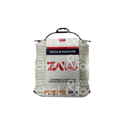 Za' pe04b20 treccia multiuso art. pe04b20 poliestere Ø mm 4 - mt 20 colore bianco fusi 16 portata kg 240