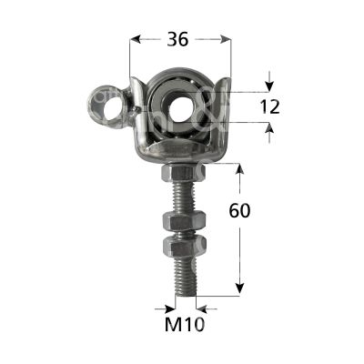 M&t 900 13842 cuscinetto con supporto regolabile per riduttore art. g6.2cu/r ferro zincato Ø m 10 x 60 - l mm 36 x