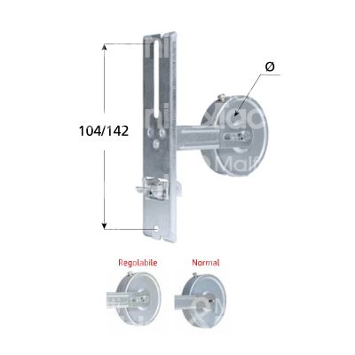 M&t 900 15993 avvolgitore per tapparella art. 1309 normal mt 6 Ø mm 74 interasse mm 104/142 senza placca finitura ferro zincato