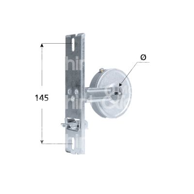 M&t 900 15995 avvolgitore per tapparella art. 1590 mt 4 Ø mm 74 interasse mm 145 con placca finitura ferro zincato