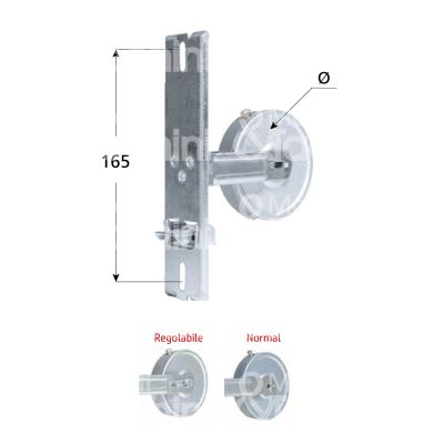 M&t 900 15998 avvolgitore per tapparella art. 1591 normal mt 4 Ø mm 74 interasse mm 165 con placca finitura ferro zincato