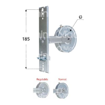 M&t 900 16002 avvolgitore per tapparella art. 1592 normal mt 4 Ø mm 74 interasse mm 185 con placca finitura ferro zincato