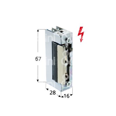M&t 901 011553 incontro elettrico da incasso senza fermo ambidestra 12v mm 67 x 16 x 28 senza frontale con antiripetitore