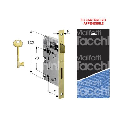 Agb b05725003b serratura patent bordo quadro e 50 int. man. 70 scrocco piÙ catenaccio ottonata