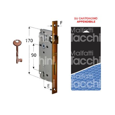 Agb b05925022b serratura patent bordo quadro e 50 int. man. 90 scrocco piÙ catenaccio bronzata