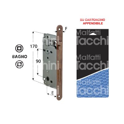 Agb b05955034b serratura patent bordo tondo e 50 int. man. 90 scrocco piÙ catenaccio cromo satinato